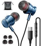 USB C Wired Headphones for Samsung Galaxy S24/S23/S22 Ultra, Stereo Type C Earphones with Mic Vol...