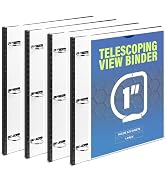 WOT I Telescoping 3 Ring Binder 1 Inch 4PCS, Flexible Binder with Expandable Spine+Customized Fro...