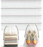 ROOKEA 100 Pcs Clear Shoe Bags for Travel Storage, 11.8"x15.7" Shoe Bag | Brown Drawstring Large ...