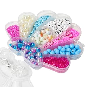 LUV HER Beading Kits - Necklace Making Kit & DIY Friendship Bracelet Kit for Girls