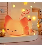 ZKLiLi Night Light for Kids Cute Axolotl Lamp,16 Colors+Tap+Remote+Silicone Night Light Gifts for...
