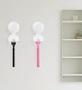 VIS'V Suction Cup Razor Holder, Shower Suction Razor Hooks for His and Hers, Removable and Reusab...