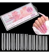 Clear Square Nail Tips for Acrylic Nails Professional, 240Pcs XXXL Extra Long Square Straight Acr...