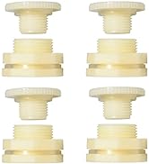 Quickun 1/2" ABS Bulkhead Water Tank Connector Adapter Fitting with Plugs Thru-Bulk Pipe Fitting ...