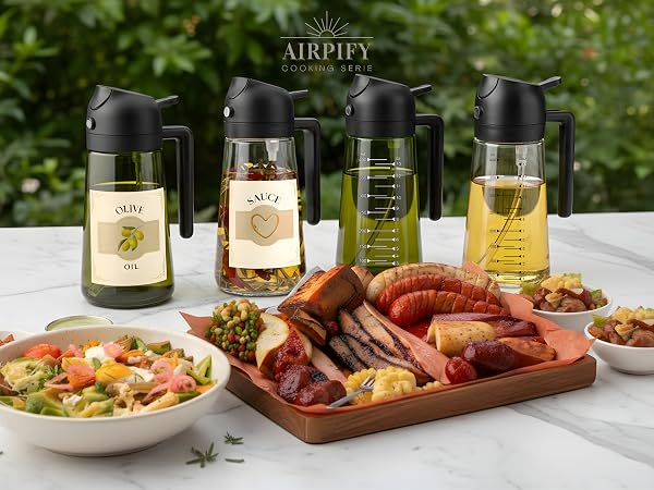 Plastic oil dispenser – Alternative for ceramic oil dispenser, Airpify kitchen oil bottle.