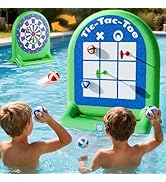 Funscape Kids Fun Pool Floating Water Toys, Inflatable Tic-Tac-Toe Dart Board Game, Swimming Pool...