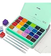 HIMI Gouache Paint Set, 24 Colors x 30ml/1oz with 3 Brushes & a Palette, Unique Jelly Cup Design,...