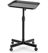 VERYTOP Salon Tray on Wheels, Adjustable Tattoo Rolling Tray Salon Trolley Cart for Hair Stylist ...