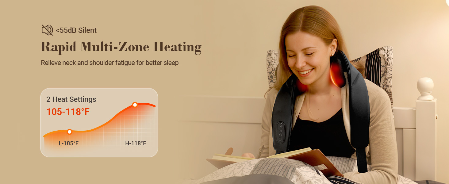 shiatsu neck and back massager with heat