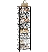 HOOBRO Shoe Rack for Entryway, 9-Tier Slanted Shoe Storage Shelf, Slim Shoe Organizer, Narrow Sho...
