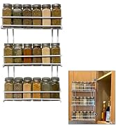 Evelots 3-Tier Spice Rack-Door/Wall Mounted-Sturdy Coated Metal-Up to 18 Bottles