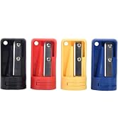4 Pack Multicolor Carpenter Pencil Sharpener- Manual Pencil Sharpener for Flat Carpenter Pencils,...