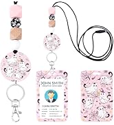 Cosmisun Halloween Lanyards for Id Badges - Ghost Cat ID Badge Holder with Lanyard Spooky Bat Bad...