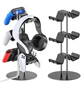 Kytok Controller Stand 3 Tiers with Cable Organizer for Desk, Universal Controller Display Stand ...