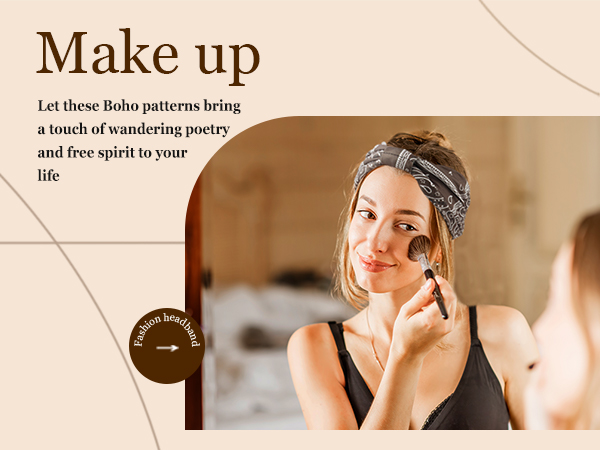 Wide Headbands for Women Knotted No Slip Head Bands Soft Turban Headband Hair Accessories Boho