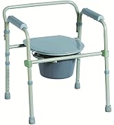 BodyMed 3-in-1 Steel Commode Bariatric Chair with Removable Bucket for Adults and Seniors with Li...