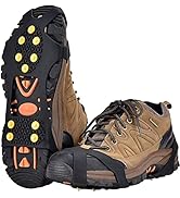 Aliglow Ice Snow Grips Over Shoe/Boot Traction Cleat Spikes Anti Slip Footwear