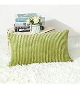 Artscope Cozy Striped Corduroy Pillow Covers Super Soft Decorative Oblong Throw Pillow Covers Cas...
