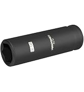 MAXPOWER 3/8" Drive 9/16" Deep Impact Socket, 6-Point Design, Heat-Treated Chrome Molybdenum Stee...