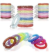 BIHRTC Pack of 100 Wrist Key Holder Keychain Wrist Coil Keychain Coil Bracelets Stretchy Keychain...