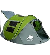 4 Person Pop Up Tents for Camping - AYAMAYA Waterproof Instant Family Tents with Skylight & Remov...