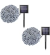 amadecohome 2 Pack 200 LED Solar String Lights, 85.2ft 8 Modes Waterproof Solar Christmas Lights ...