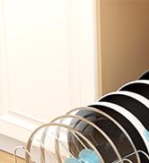 Golener Pots and Pans Organizer Under Cabinet - 22" Deep Expandable Pot Organizers inside Cabinet...