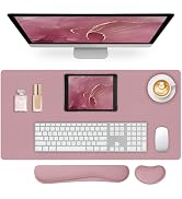 Meetcolor Desk Pad Mat Set, 3-in-1Large Mouse Pads with Wrist Rest and Keyboard Pad, Desk Mats fo...