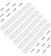 AxleCore 6 Pack White Straight Brackets, 6 Inch Stainless Steel Flat Brace Mending Plates, Heavy ...