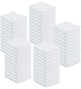 100% Cotton Terry Towels Cleaning Cloths Pack of 50 (12x12 Inches) White Cotton Terry Cloth Bar R...