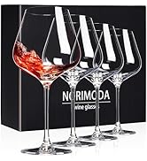 NORIMODA Wine Glasses Set of 4, 22oz Large Red Wine Glasses for Bordeaux & Burgundy, Lead-Free Gl...
