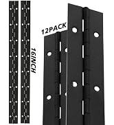 12PCS Black Continuous & Piano Hinges, 16Inch, Heavy Duty 304 Stainless Steel Hinges with Holes, ...