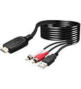 192KHz HDMI ARC to RCA Audio Converter for TV to Soundbar, Plug & Play 3.4ft/1.05m ARC to L/R Ste...