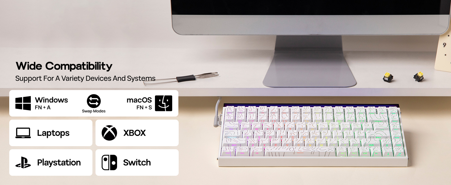 Hall Effect Keyboard with Neon RGB Light Box