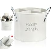 Pumtus 4 Compartment Kitchen Utensil Holder, 5.7 Inch Large Metal Utensil Caddy for Countertop, U...