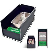 Extra Large Cat Litter Box Enclosure–Big Covered Litterbox with High Front Splash Guard, Waterpro...