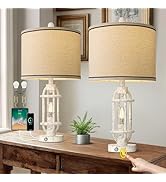 G-SAFAVA 23.75'' Table Lamps Set of 2 for Living Room Bedroom Industrial Farmhouse Metal Touch La...