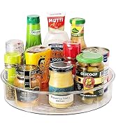 Amolliar 12 Inch Lazy Susan Organizer Divided Spinner Rotating Turntable, 5 Removable Dividers fo...
