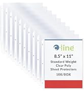 C-Line Top Loading Standard Weight Poly Sheet Protectors, Clear, 8.5 x 11 Inches, 100 per Box (62...