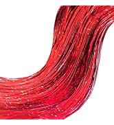 Pack of 3000 Strands Red Christmas Icicle Tinsel Foil Fringes | 19.8 Inches, Christmas Tree Tinse...