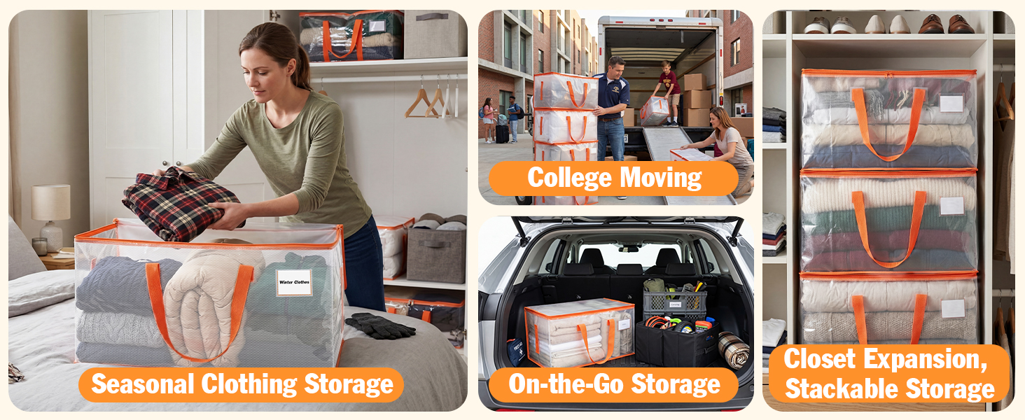 Multi-Scene Application - Perfect for Moving, Dorm, Home Storage & Car Trunk