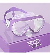 Kids Snorkel Swim Mask, Child Diving Mask Anti-Fog Swim Goggles with Nose Cover for Snorkeling Di...