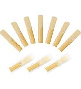 New bee 10pcs Bb Clarinet Reeds Strength 2.5 Individually Packed with Reed Case, Natural Cane, Th...