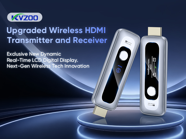 Wireless HDMI Transmitter and Receiver 328FT/100M Plug and Play LCD Display 4K Decode 1080P Output