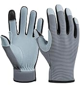 OZERO Women Leather Work Gloves: Touch Screen | Deerskin Garden Gloves with Grip | Ideal for Yard...