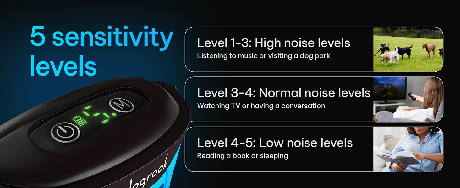 DogRook Bark Collar - 5 Sensitivity Levels