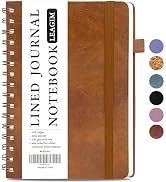 LEAGIM Lined Spiral Journal Notebook for Women & Men, College Ruled Hardcover Notebook for Work &...