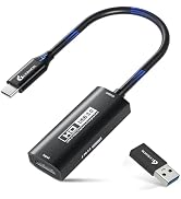 Guermok 4K USB3.0 Video Capture Card with PD 100W, 2K@30FPS or 1080P@60FPS HDMI to USB-A/C Captur...
