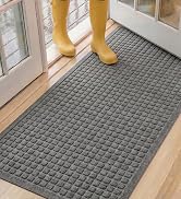 GORILLA GRIP Ultra Absorbent Front Door Mat Outside Entrance, Traps Dirt and Moisture, HydroABSO...