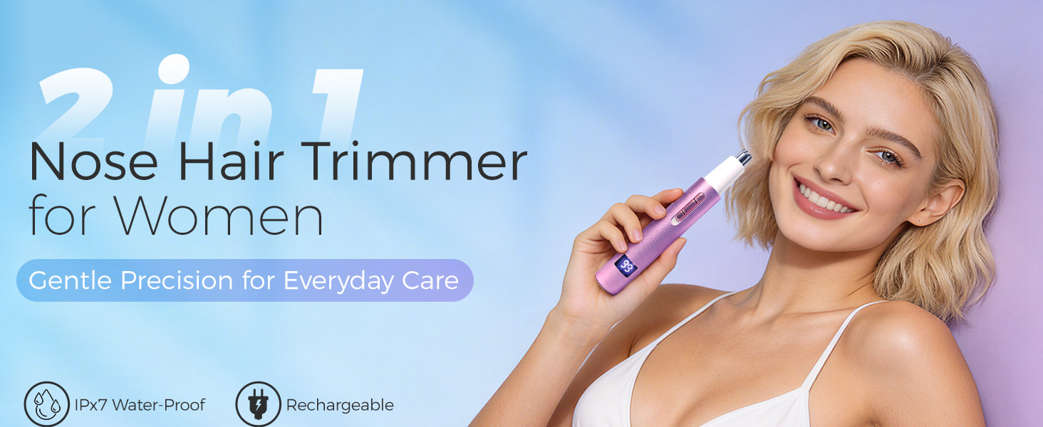Nose & Eyebrow Hair Trimmer for Women Men,Painless Rechargeable Ear & Nose Hair Trimmer Clipper